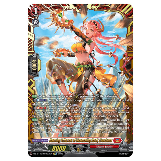 Dancing Princess of Resonating Rock, Crushuna DZ-BT10/FFR03EN card from the Cardfight!! Vanguard set Dragonsoul Resonance