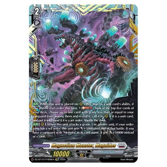 Magnetism Monster, Magnides DZ-BT10/FFR08EN card from the Cardfight!! Vanguard set Dragonsoul Resonance
