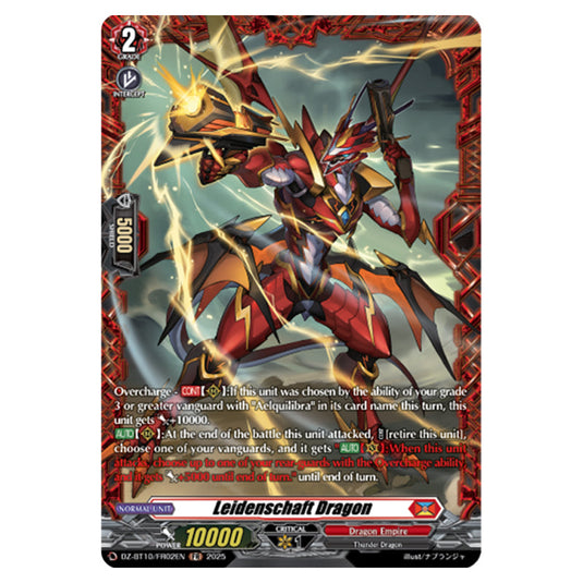 Leidenschaft Dragon DZ-BT10/FR02EN card from the Cardfight!! Vanguard set Dragonsoul Resonance