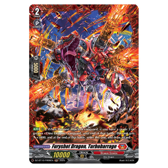 Furyshot Dragon, Turbobarrage DZ-BT10/FR06EN card from the Cardfight!! Vanguard set Dragonsoul Resonance