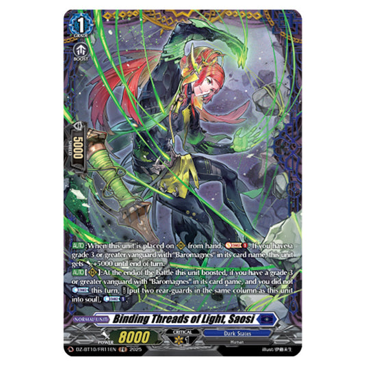 Binding Threads of Light, Saosi DZ-BT10/FR11EN card from the Cardfight!! Vanguard set Dragonsoul Resonance