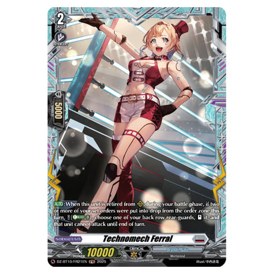 Technomech Ferral DZ-BT10/FR21EN card from the Cardfight!! Vanguard set Dragonsoul Resonance