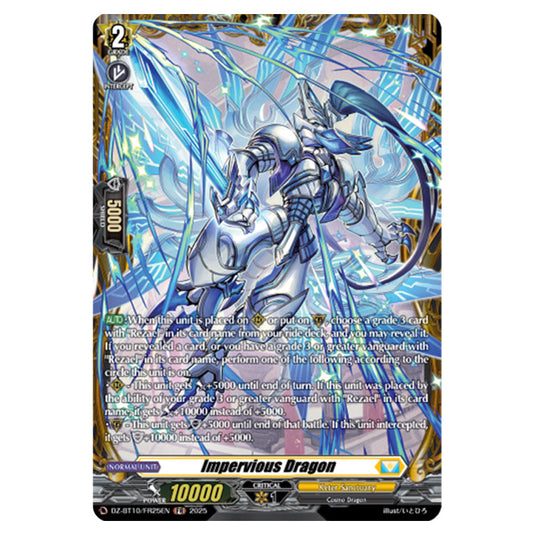 Impervious Dragon DZ-BT10/FR25EN card from the Cardfight!! Vanguard set Dragonsoul Resonance