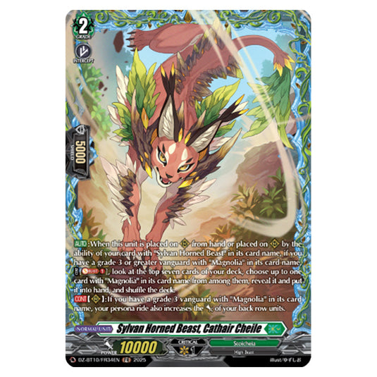 Sylvan Horned Beast, Cathair Cheile DZ-BT10/FR34EN card from the Cardfight!! Vanguard set Dragonsoul Resonance