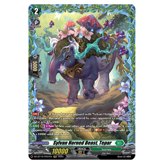 Sylvan Horned Beast, Tepar DZ-BT10/FR37EN card from the Cardfight!! Vanguard set Dragonsoul Resonance