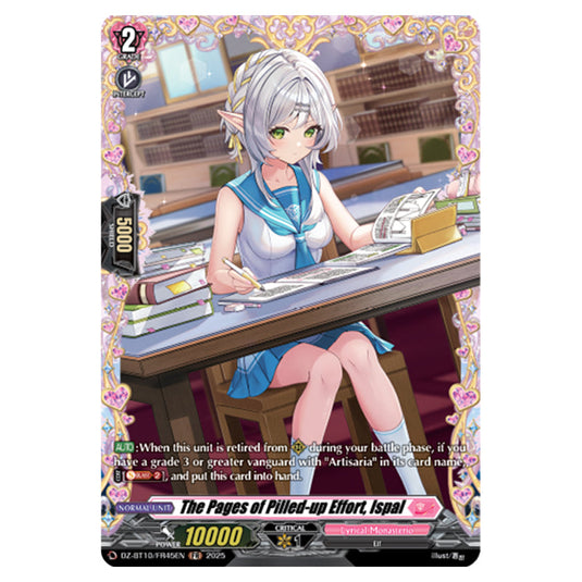 The Pages of Pilled-up Effort, Ispal DZ-BT10/FR45EN card from the Cardfight!! Vanguard set Dragonsoul Resonance