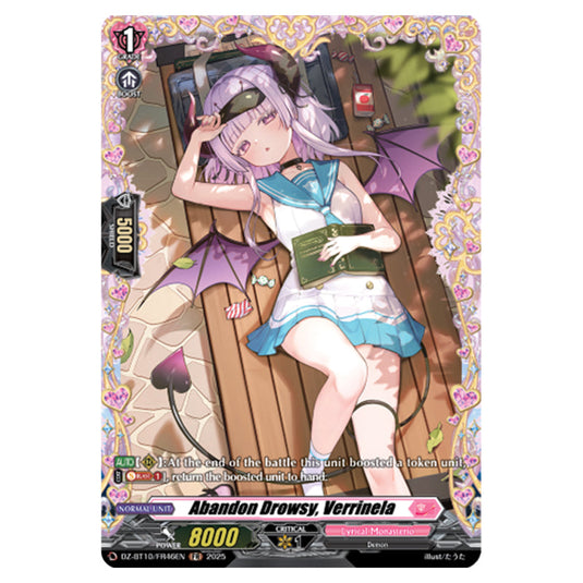 Abandon Drowsy, Verrinela DZ-BT10/FR46EN card from the Cardfight!! Vanguard set Dragonsoul Resonance
