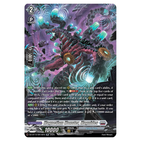 Magnetism Monster, Magnides DZ-BT10/SR16EN card from the Cardfight!! Vanguard set Dragonsoul Resonance