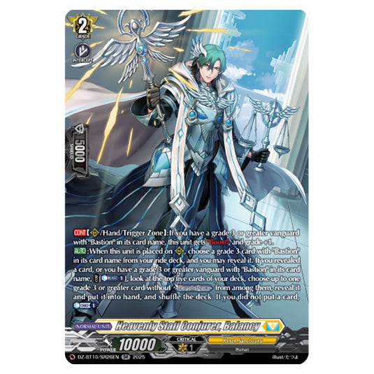 Heavenly Staff Conjurer, Balancy DZ-BT10/SR26EN card from the Cardfight!! Vanguard set Dragonsoul Resonance