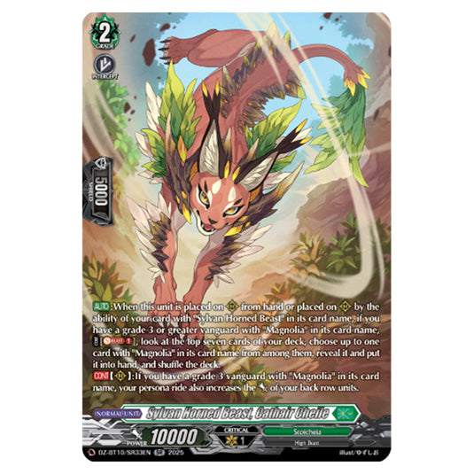 Sylvan Horned Beast, Cathair Cheile DZ-BT10/SR33EN card from the Cardfight!! Vanguard set Dragonsoul Resonance