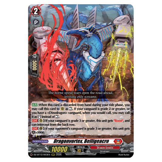 Dragonvortex, Belligeacro DZ-BT12/003EN card from the Cardfight!! Vanguard set Chasm of Lost Souls
