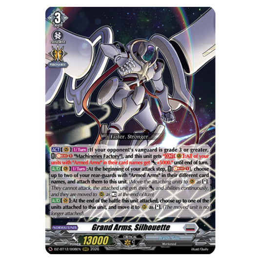 Grand Arms, Silhouette DZ-BT12/008EN card from the Cardfight!! Vanguard set Chasm of Lost Souls