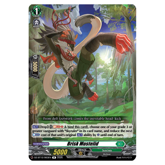 Brisk Mustelid DZ-BT12/063EN card from the Cardfight!! Vanguard set Chasm of Lost Souls