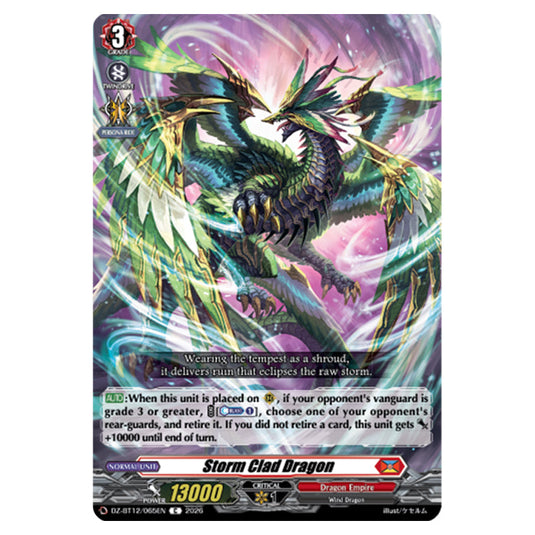 Storm Clad Dragon DZ-BT12/065EN card from the Cardfight!! Vanguard set Chasm of Lost Souls