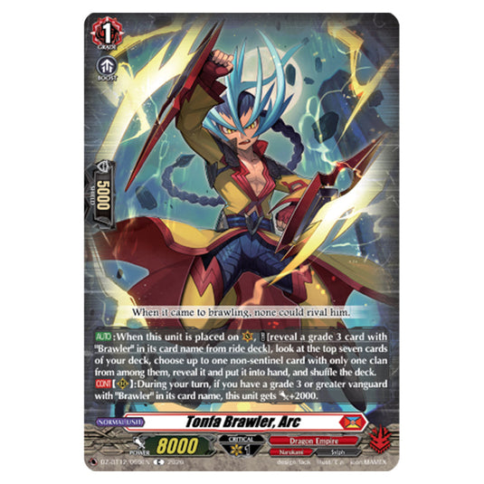 Tonfa Brawler, Arc DZ-BT12/069EN card from the Cardfight!! Vanguard set Chasm of Lost Souls