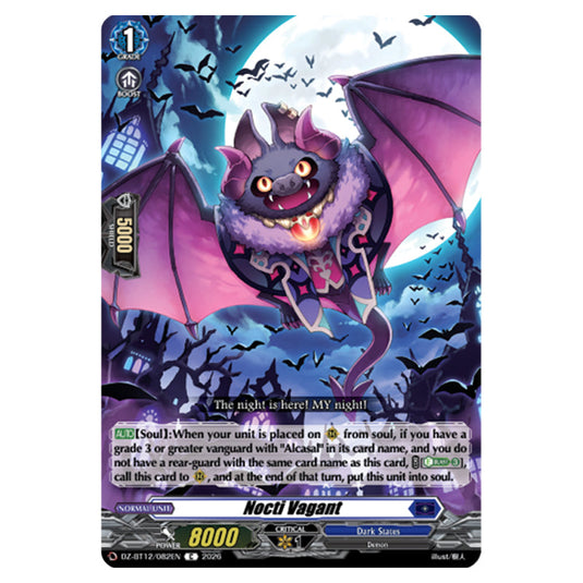 Nocti Vagant DZ-BT12/082EN card from the Cardfight!! Vanguard set Chasm of Lost Souls