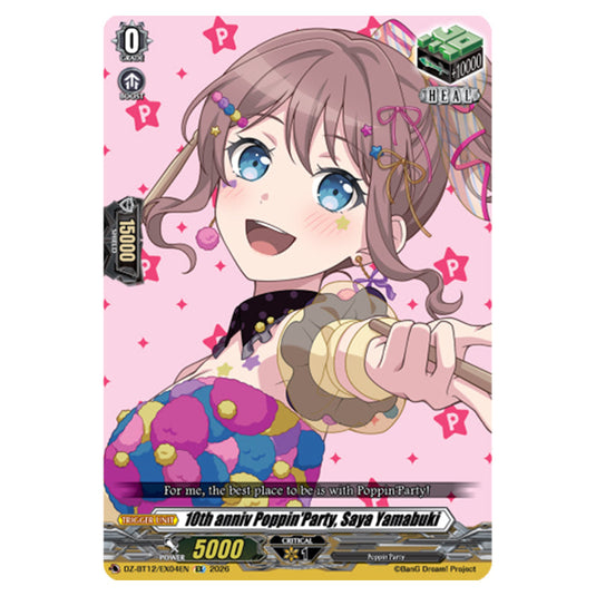 10th anniv Poppin'Party, Saya Yamabuki DZ-BT12/EX04EN card from the Cardfight!! Vanguard set Chasm of Lost Souls
