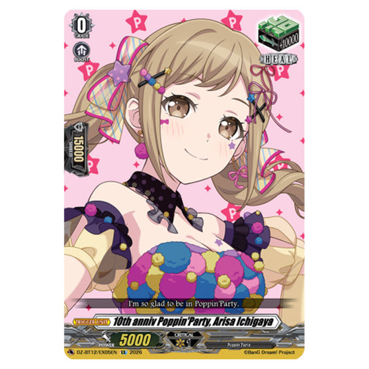 10th anniv Poppin'Party, Arisa Ichigaya DZ-BT12/EX05EN card from the Cardfight!! Vanguard set Chasm of Lost Souls