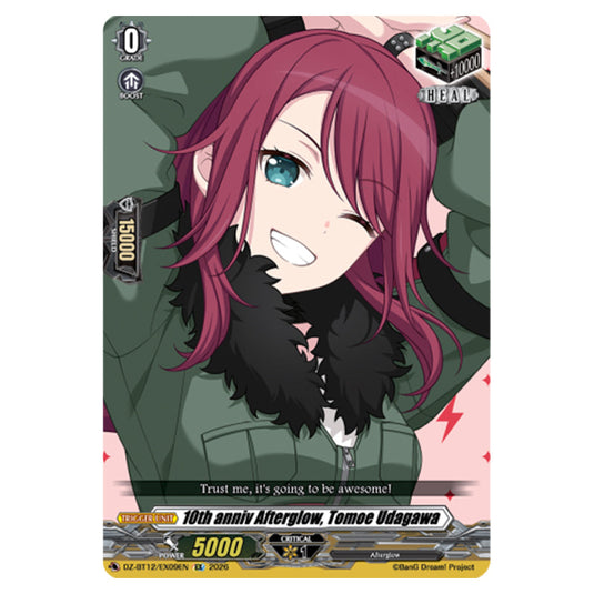 10th anniv Afterglow, Tomoe Udagawa DZ-BT12/EX09EN card from the Cardfight!! Vanguard set Chasm of Lost Souls