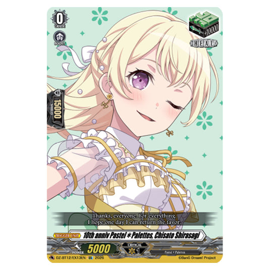 10th anniv Pastel✽Palettes, Chisato Shirasagi DZ-BT12/EX13EN card from the Cardfight!! Vanguard set Chasm of Lost Souls