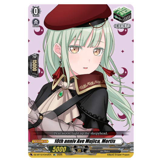10th anniv Ave Mujica, Mortis DZ-BT12/EX42EN card from the Cardfight!! Vanguard set Chasm of Lost Souls