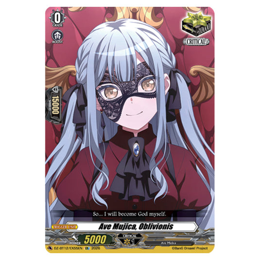 Ave Mujica, Oblivionis DZ-BT12/EX55EN card from the Cardfight!! Vanguard set Chasm of Lost Souls