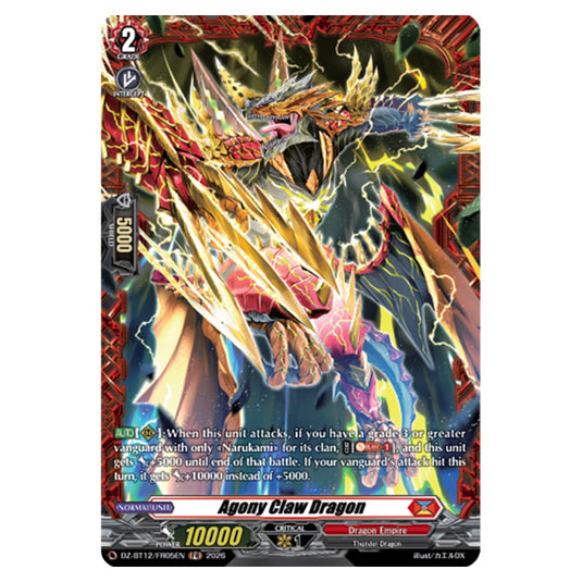 Agony Claw Dragon DZ-BT12/FR05EN card from the Cardfight!! Vanguard set Chasm of Lost Souls