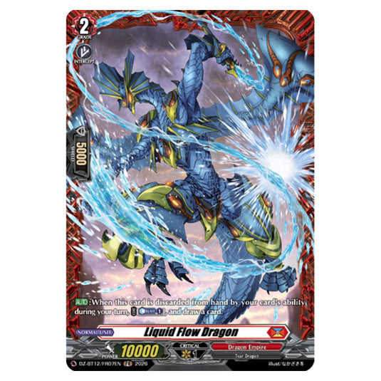 Liquid Flow Dragon DZ-BT12/FR07EN card from the Cardfight!! Vanguard set Chasm of Lost Souls