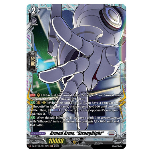 Armed Arms, "StrongRight" DZ-BT12/FR17EN card from the Cardfight!! Vanguard set Chasm of Lost Souls