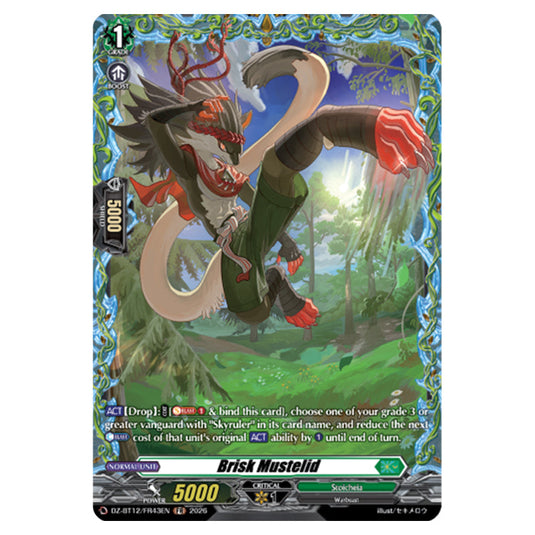 Brisk Mustelid DZ-BT12/FR43EN card from the Cardfight!! Vanguard set Chasm of Lost Souls