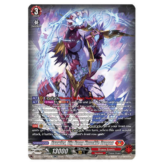Brawler, Big Bang Knuckle Dragon DZ-BT12/SR02EN card from the Cardfight!! Vanguard set Chasm of Lost Souls