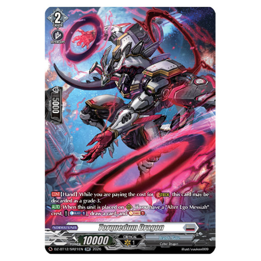 Torquedum Dragon DZ-BT12/SR21EN card from the Cardfight!! Vanguard set Chasm of Lost Souls