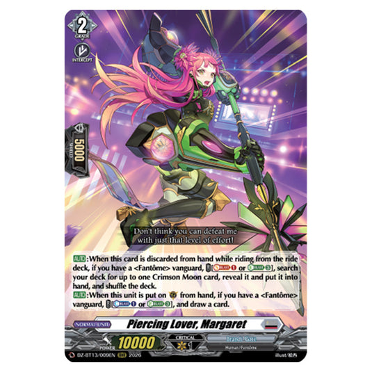 Piercing Lover, Margaret DZ-BT13/009EN card from the Cardfight!! Vanguard set Parallactic Clash