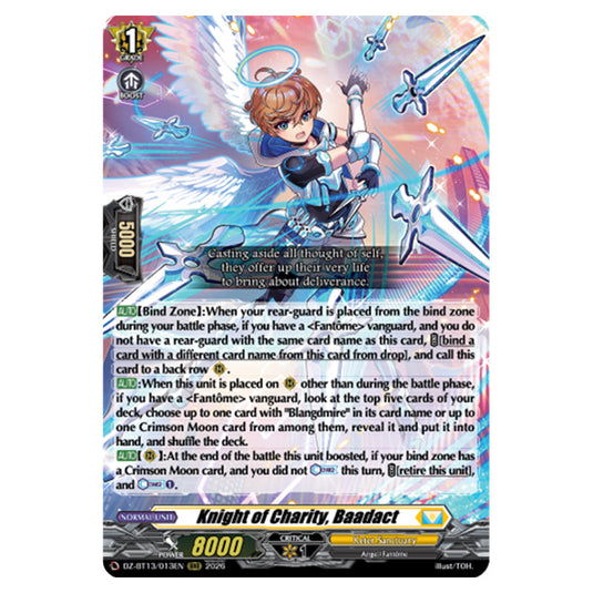 Knight of Charity, Baadact DZ-BT13/013EN card from the Cardfight!! Vanguard set Parallactic Clash