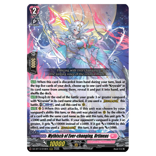 Mythisch of Ever-changing, Urtineas DZ-BT13/018EN card from the Cardfight!! Vanguard set Parallactic Clash