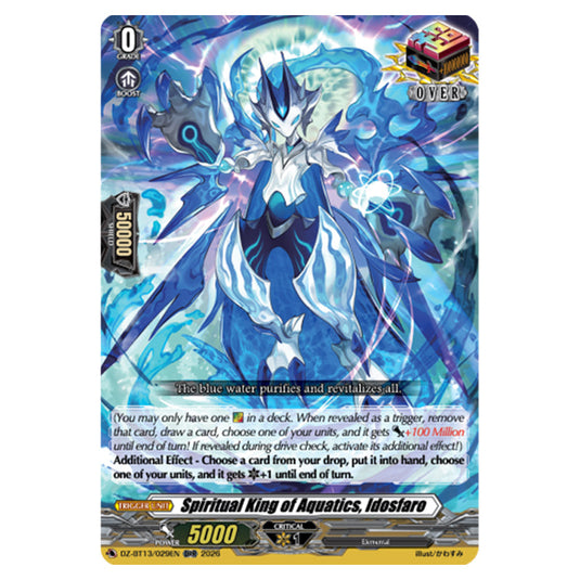 Spiritual King of Aquatics, Idosfaro DZ-BT13/029EN card from the Cardfight!! Vanguard set Parallactic Clash