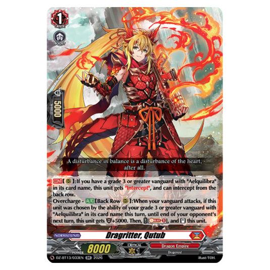 Dragritter, Qutub DZ-BT13/033EN card from the Cardfight!! Vanguard set Parallactic Clash