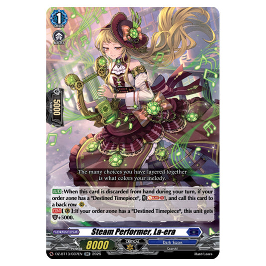 Steam Performer, La-era DZ-BT13/037EN card from the Cardfight!! Vanguard set Parallactic Clash
