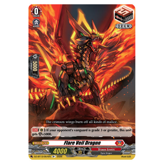 Flare Veil Dragon DZ-BT13/057EN card from the Cardfight!! Vanguard set Parallactic Clash