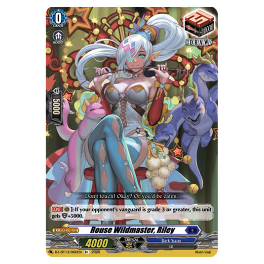 Rouse Wildmaster, Riley DZ-BT13/060EN card from the Cardfight!! Vanguard set Parallactic Clash