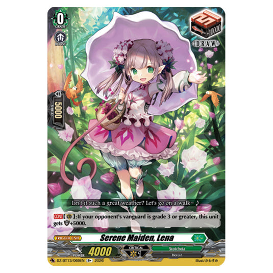 Serene Maiden, Lena DZ-BT13/069EN card from the Cardfight!! Vanguard set Parallactic Clash