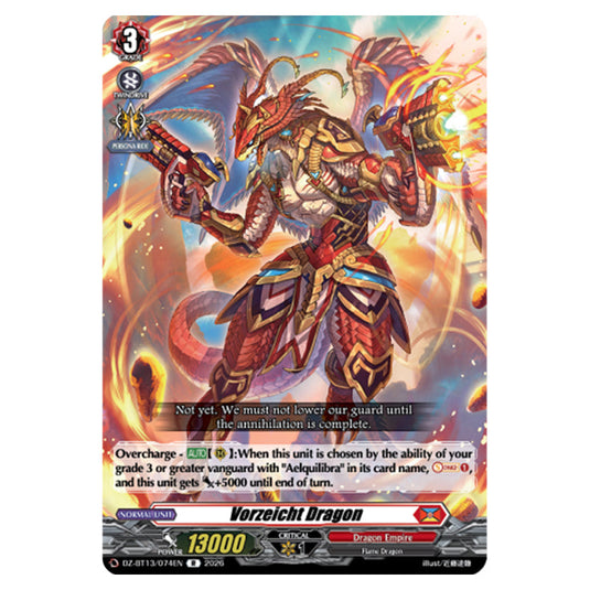 Vorzeicht Dragon DZ-BT13/074EN card from the Cardfight!! Vanguard set Parallactic Clash