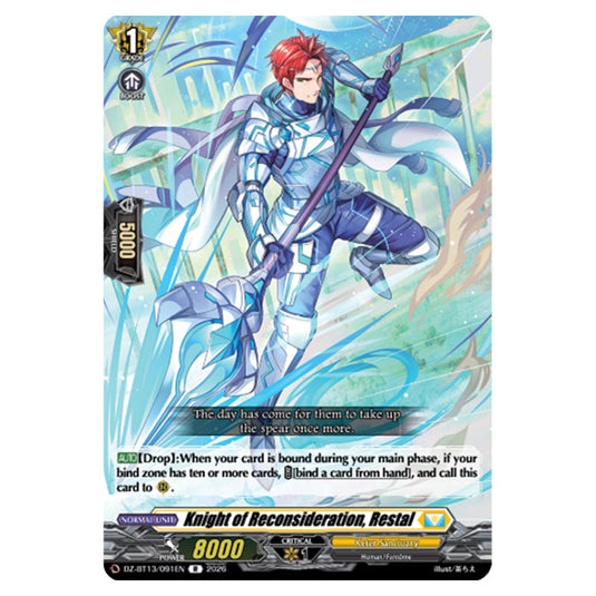 Knight of Reconsideration, Restal DZ-BT13/091EN card from the Cardfight!! Vanguard set Parallactic Clash