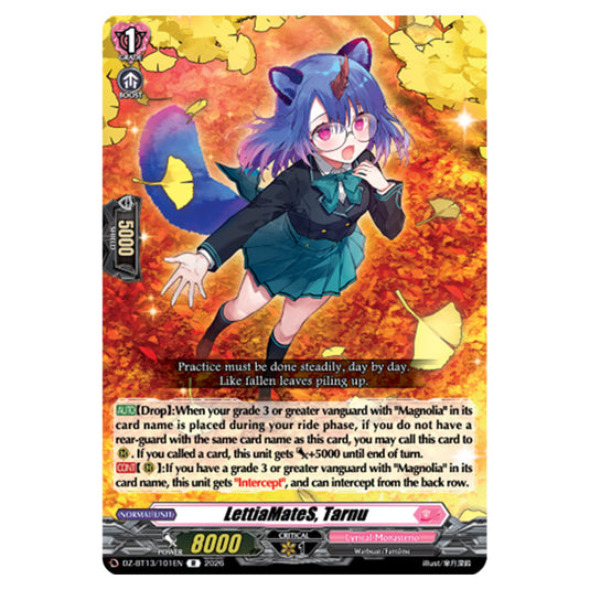 LettiaMateS, Tarnu DZ-BT13/101EN card from the Cardfight!! Vanguard set Parallactic Clash