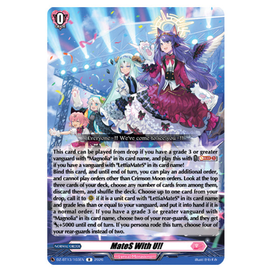 MateS With U!! DZ-BT13/103EN card from the Cardfight!! Vanguard set Parallactic Clash