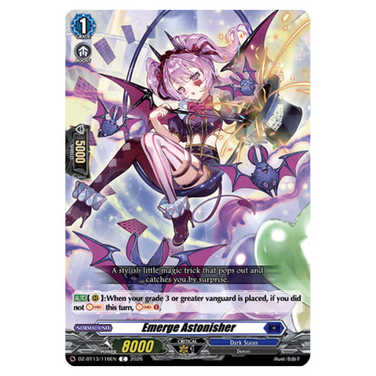 Emerge Astonisher DZ-BT13/116EN card from the Cardfight!! Vanguard set Parallactic Clash