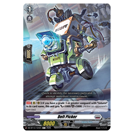 Deft Picker DZ-BT13/124EN card from the Cardfight!! Vanguard set Parallactic Clash