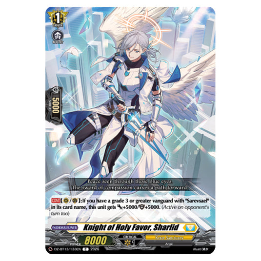 Knight of Holy Favor, Sharlid DZ-BT13/133EN card from the Cardfight!! Vanguard set Parallactic Clash