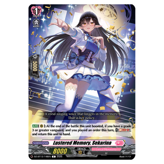 Lustered Memory, Sekarina DZ-BT13/148EN card from the Cardfight!! Vanguard set Parallactic Clash
