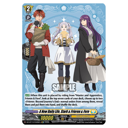 A New Daily Life, Stark & Frieren & Fern DZ-BT13/EX09EN card from the Cardfight!! Vanguard set Parallactic Clash